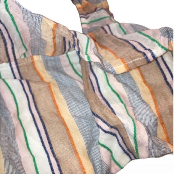 Tularosa Penelope Multi Striped Printed Cropped Top Ruffle Beach S - Picture 10 of 12